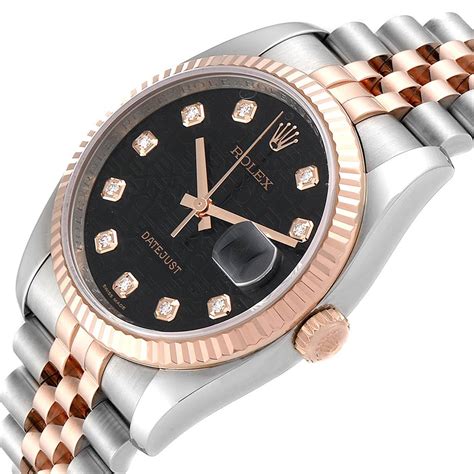 rolex datejust rose gold with diamonds|rolex datejust 36 everose gold.